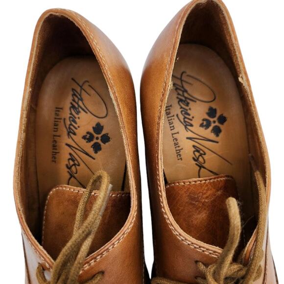 Patricia Nash Anna Block Heel Oxfords Tan Brown Leather Women's Size 6 - Picture 13 of 13